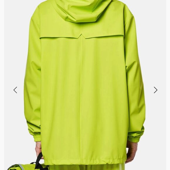 RAINS Storm Breaker Unisex Raincoat in Reflective Digital Lime Waterproof - Picture 9 of 15